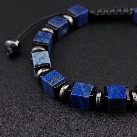 Bransoletka męska z lapis lazuli i hematytu 